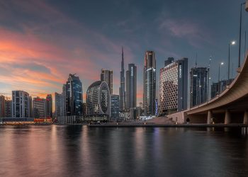 Dubai skyline with skyscrapers and modern infrastructure, illustrating Dubai economic growth 2025.