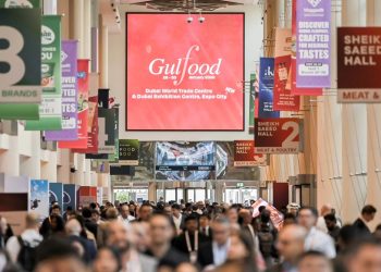 Gulfood 2026 food and beverage trade show at Dubai World Trade Centre with international exhibitors